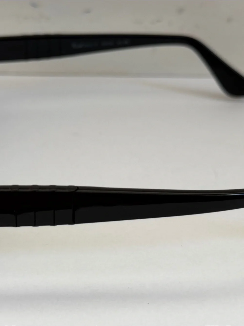 Vintage Persol Black Rectangular Sunglasses Silver Arrow Italy